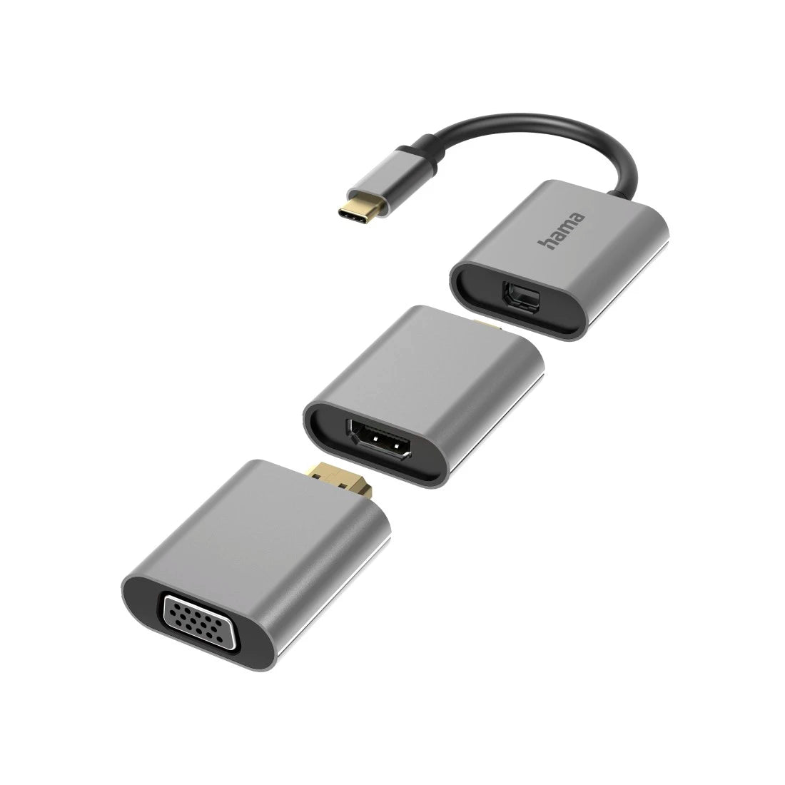 Hama 6 in1 Adapter, "Connect2Go", USB-C, Mini-DisplayPort, HDMI™, VGA