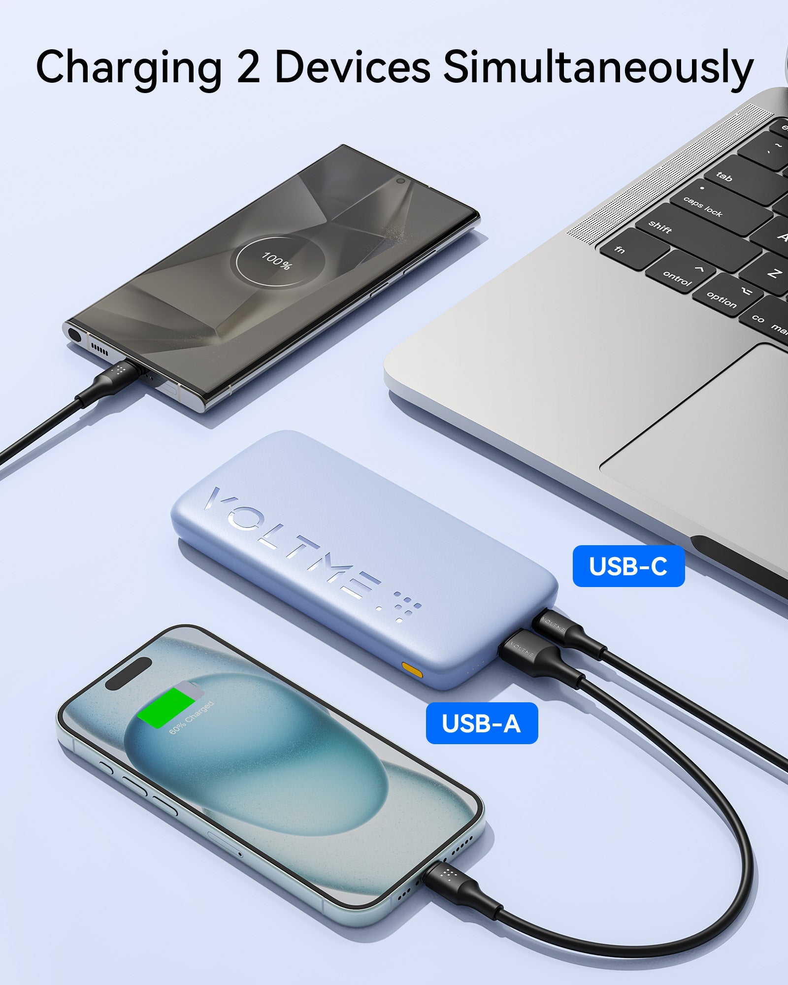 VOLTME Hypercore 10K Essential 10,000mAh Fast Charging Power Bank PD 3.0, Type-C & USB-A Ports – 22.5W