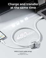 Voltme Powerlink EDC Series Type-C To Lightning Cable - 30W PD Super Fast Charging, 480Mbps Data Transfer, 3A, 1.2M - White