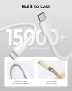 Voltme Powerlink EDC Series Type-C To Lightning Cable - 30W PD Super Fast Charging, 480Mbps Data Transfer, 3A, 1.2M - White