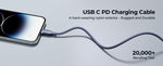 Voltme Powerlink Rugg Double Nylon Cable Type C to Lightning 3A / 1.2M Zinc-Alloy Connector Blue