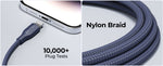 Voltme Powerlink Rugg Double Nylon Cable Type C to Lightning 3A / 1.2M Zinc-Alloy Connector Blue