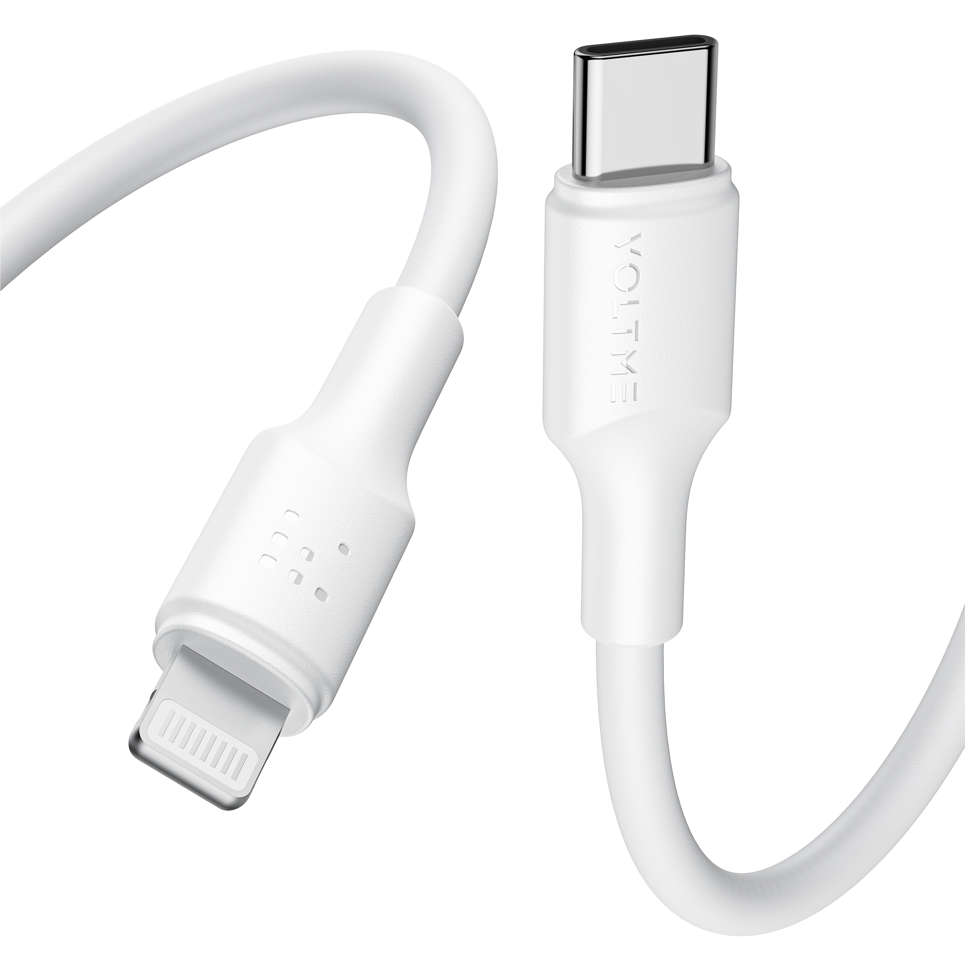 Voltme Powerlink EDC Series Type-C To Lightning Cable - 30W PD Super Fast Charging, 480Mbps Data Transfer, 3A, 1.2M - White