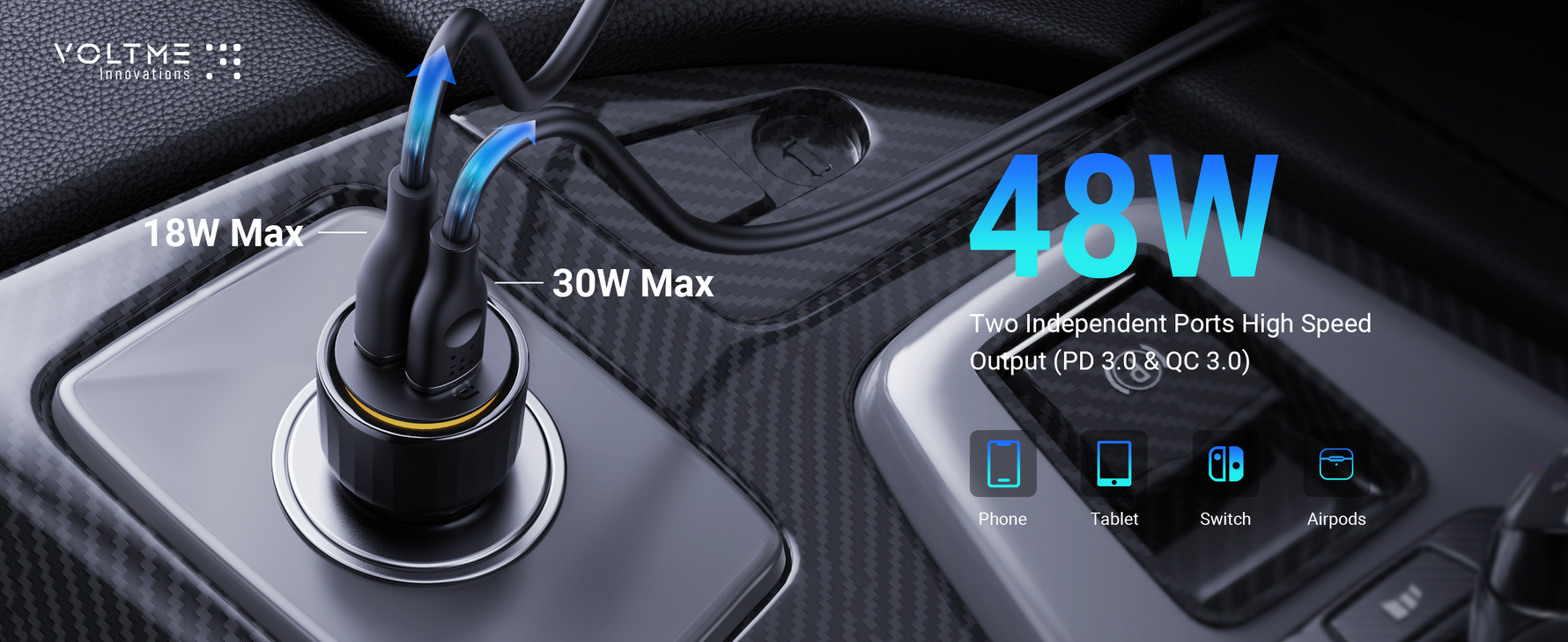 Voltme Cazo 48W CA Car Charger