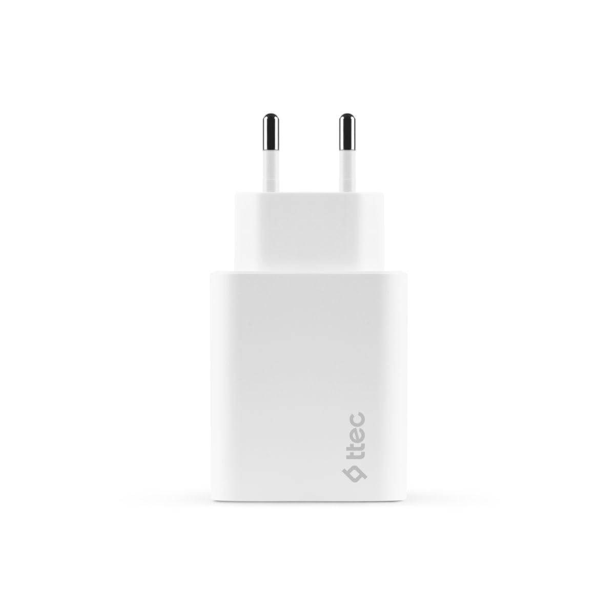 ttec SmartCharger Duo PD Travel ChargerUSB-C+USB-A 32-White