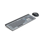 Hama WKM-750 Multi-Device Rechargeable Silent Keyboard/Mouse Set, Dual wireless/Bluetooth, Backlight Keyboard, Blue Sensor Mouse, Arabic, BLK