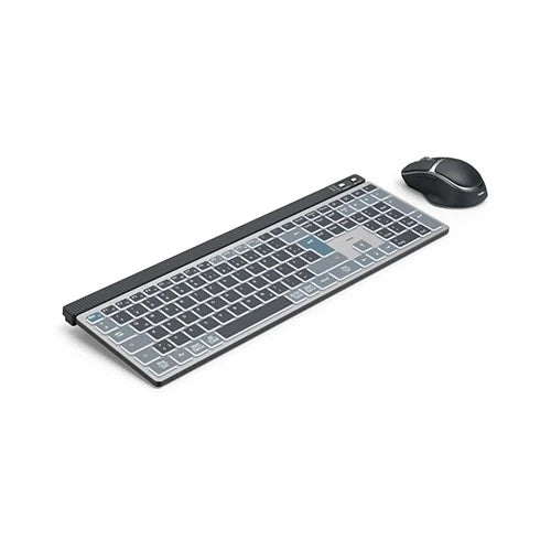 Hama WKM-750 Multi-Device Rechargeable Silent Keyboard/Mouse Set, Dual wireless/Bluetooth, Backlight Keyboard, Blue Sensor Mouse, Arabic, BLK