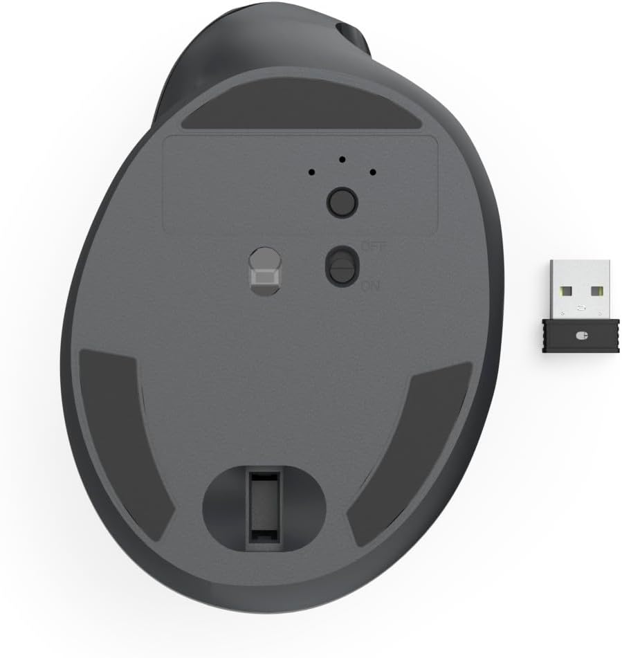 Hama “EWM-500R” Ergonomic Vertical Mouse, Radio, Optical, 7 Buttons, black