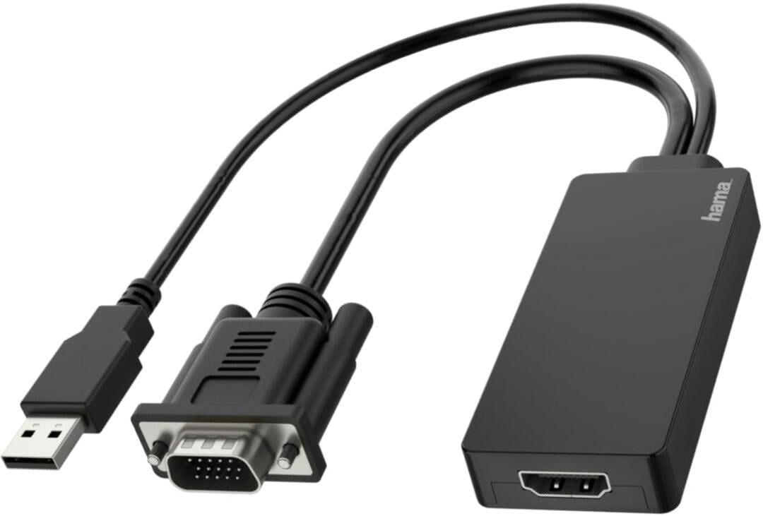 Hama Video adapter, VGA+USB plug - HDMI™ socket, Full-HD 1080p