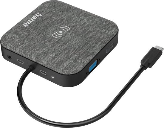 Hama USB-C Hub,"Connect2QiCharge" Wireless Charging, Multiport, 12 Ports