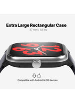 ttec Tempus Pro 47mm AMOLED Screen Regtangular Casing Smart Watch, Black