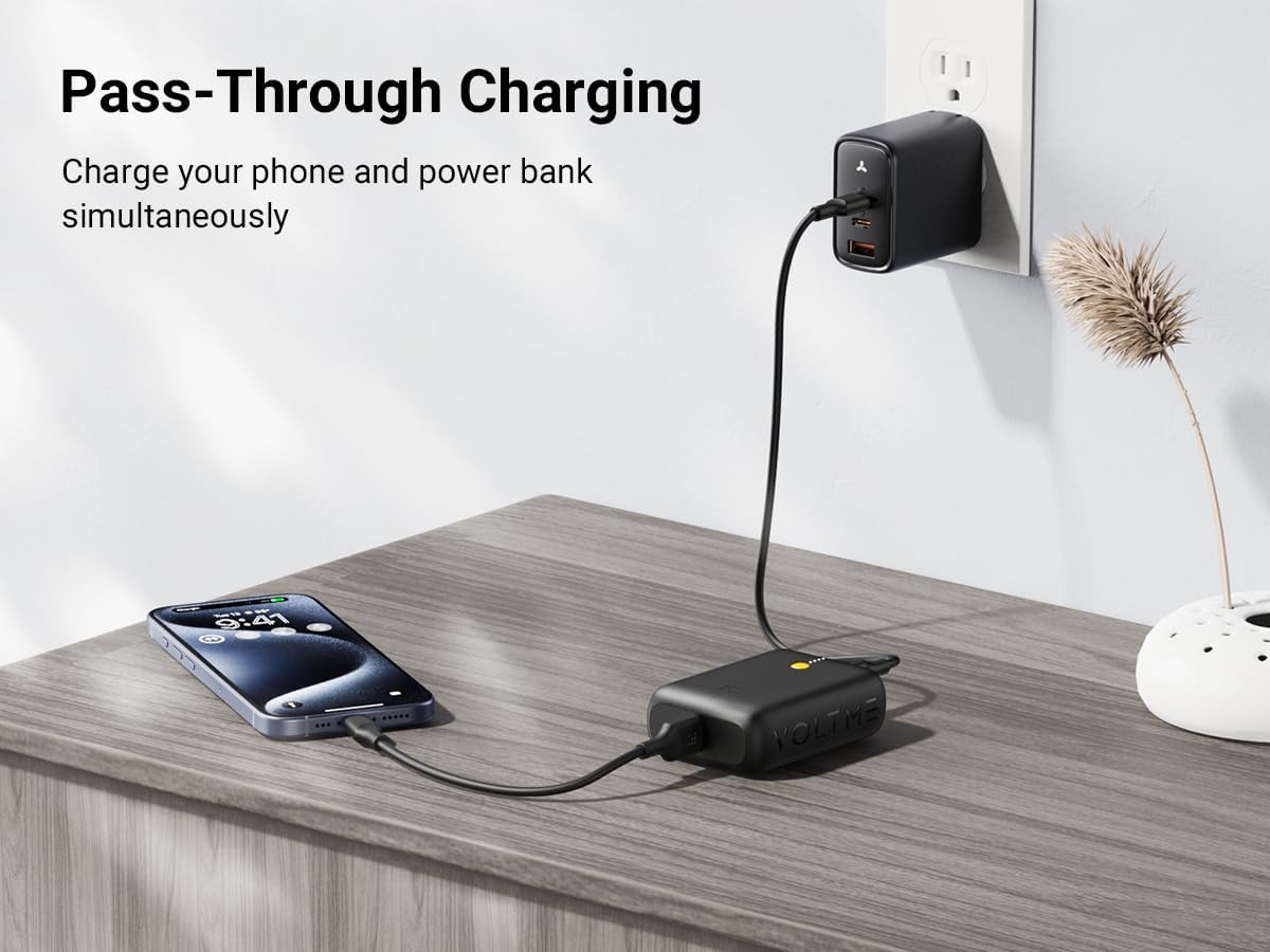 VOLTME Hypercore 10K Lite 10,000mAh Fast Charging Power Bank PD 3.0, Type-C & USB-A Ports – 22.5W  Black