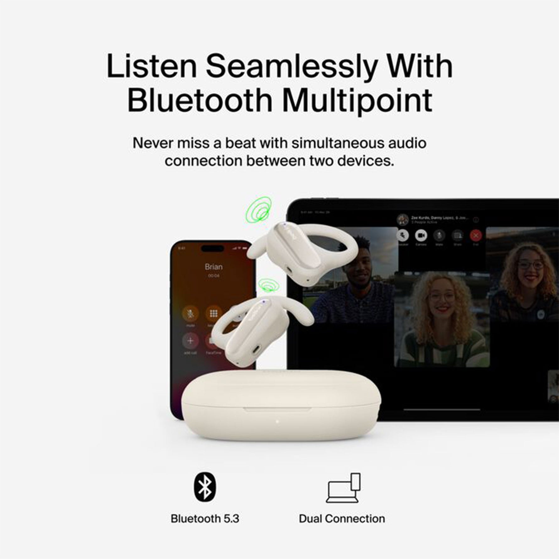 Belkin - SoundForm ClearFit Open-Ear Wireless Earbuds
