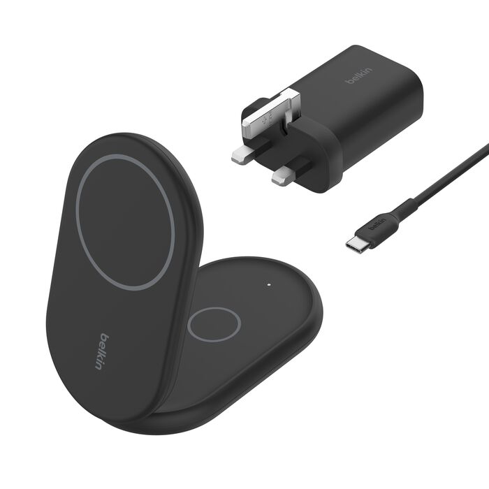 Belkin - BoostCharge 2-in-1 Magnetic Foldable Wireless Charger with Qi2 15W