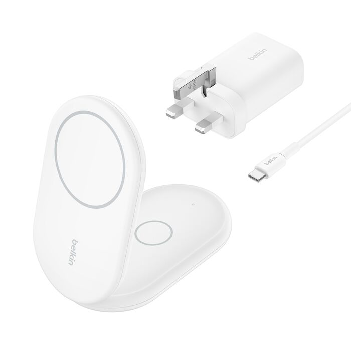 Belkin - BoostCharge 2-in-1 Magnetic Foldable Wireless Charger with Qi2 15W