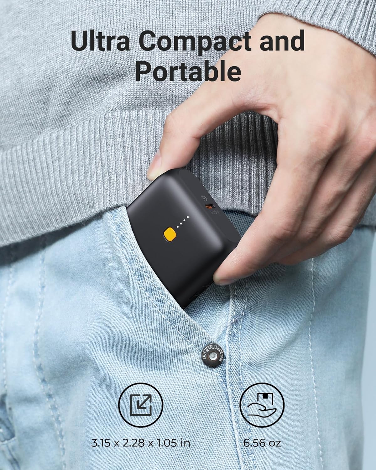 VOLTME Hypercore 10K Lite 10,000mAh Fast Charging Power Bank PD 3.0, Type-C & USB-A Ports – 22.5W  Black