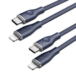 Voltme Powerlink Rugg Double Nylon Cable Type C to Lightning 3A / 1.2M Zinc-Alloy Connector Blue
