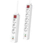 Hama Power Strip, 5-Way, USB-C/A 18 W, PD/QC™, Switch, Flat Plug, 1.4 m
