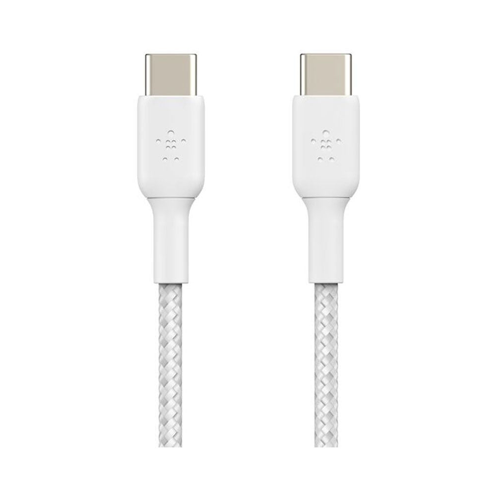 Belkin BoostCharge PRO Flex USB-C to USB-C Braided Silicone Cable, 1M, White