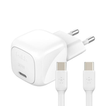 Belkin BoostCharge 30W Compact Charger (USB-C Power Delivery, Fast Charging + USB-C to C Cable Included, White)