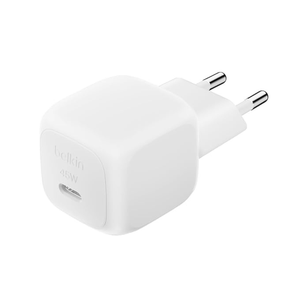 Belkin Compact USB Charger (45W) USB-C Power Delivery Fast Charging - White