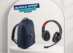 Hama Mobile Workspace Bundle — 16.2" Premium Laptop Backpack + HS-USB400 Stereo Office Headset