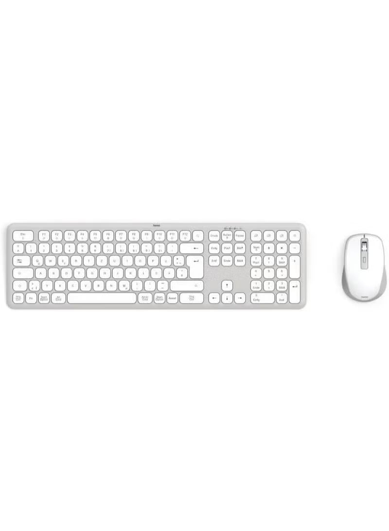 Hama WKM-550 Multi-Device Silent Keyboard and Mouse Set, Dual wireless/Bluetooth, Arabic.