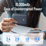VOLTME Hypercore 10K Pro Ultra-Compact 10,000mAh Power Bank, 30W Fast Charging, Dual Output, Digital LED Display, Flight Friendly | Deep Blue