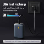 VOLTME Hypercore 10K Pro Ultra-Compact 10,000mAh Power Bank, 30W Fast Charging, Dual Output, Digital LED Display, Flight Friendly | Deep Blue