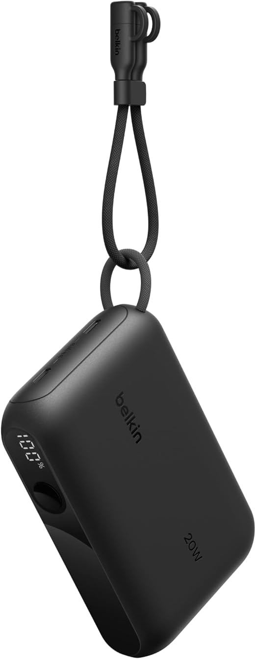 Belkin Boostcharge Power Bank 10K With Display,  PD 20W With USB-C Cable, Black